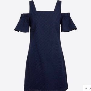 COPY - J crew navy blue off the shoulder dress